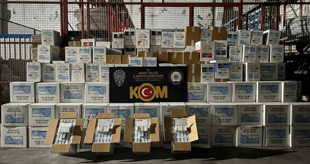 Adana’da 12 Milyondan Fazla Kaçak Makaron Ele Geçirildi